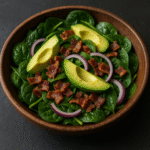Avocado Bacon Spinach Salad