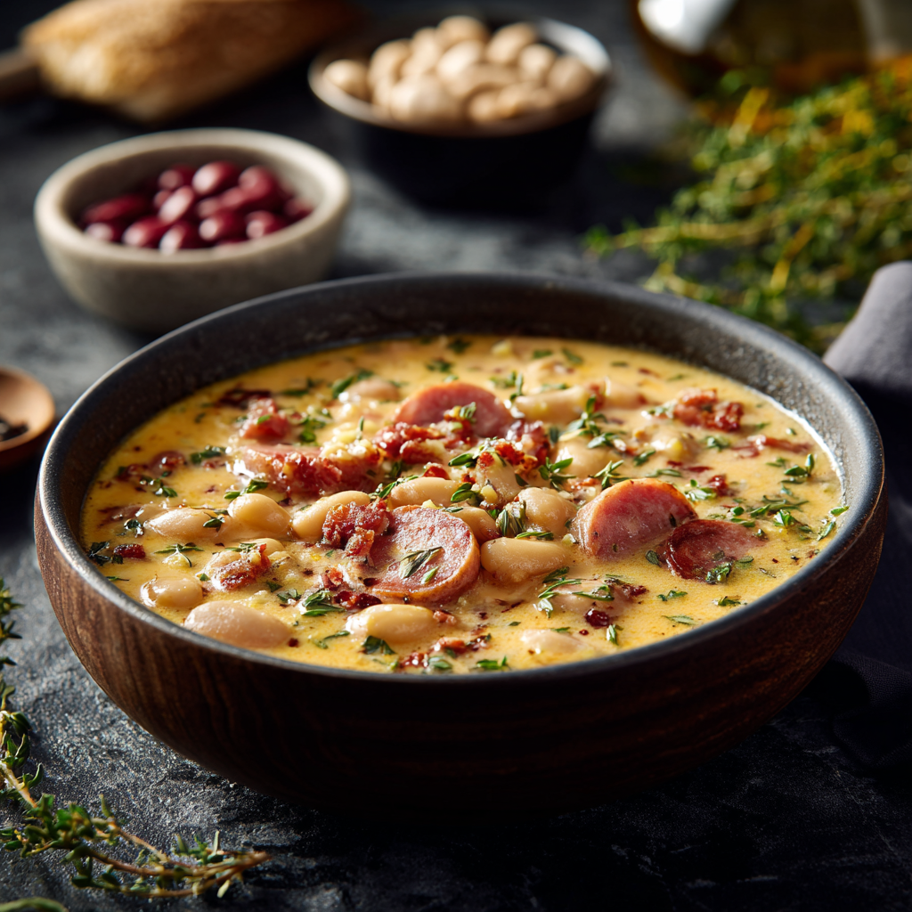 Creamy Bean and Kielbasa Soup