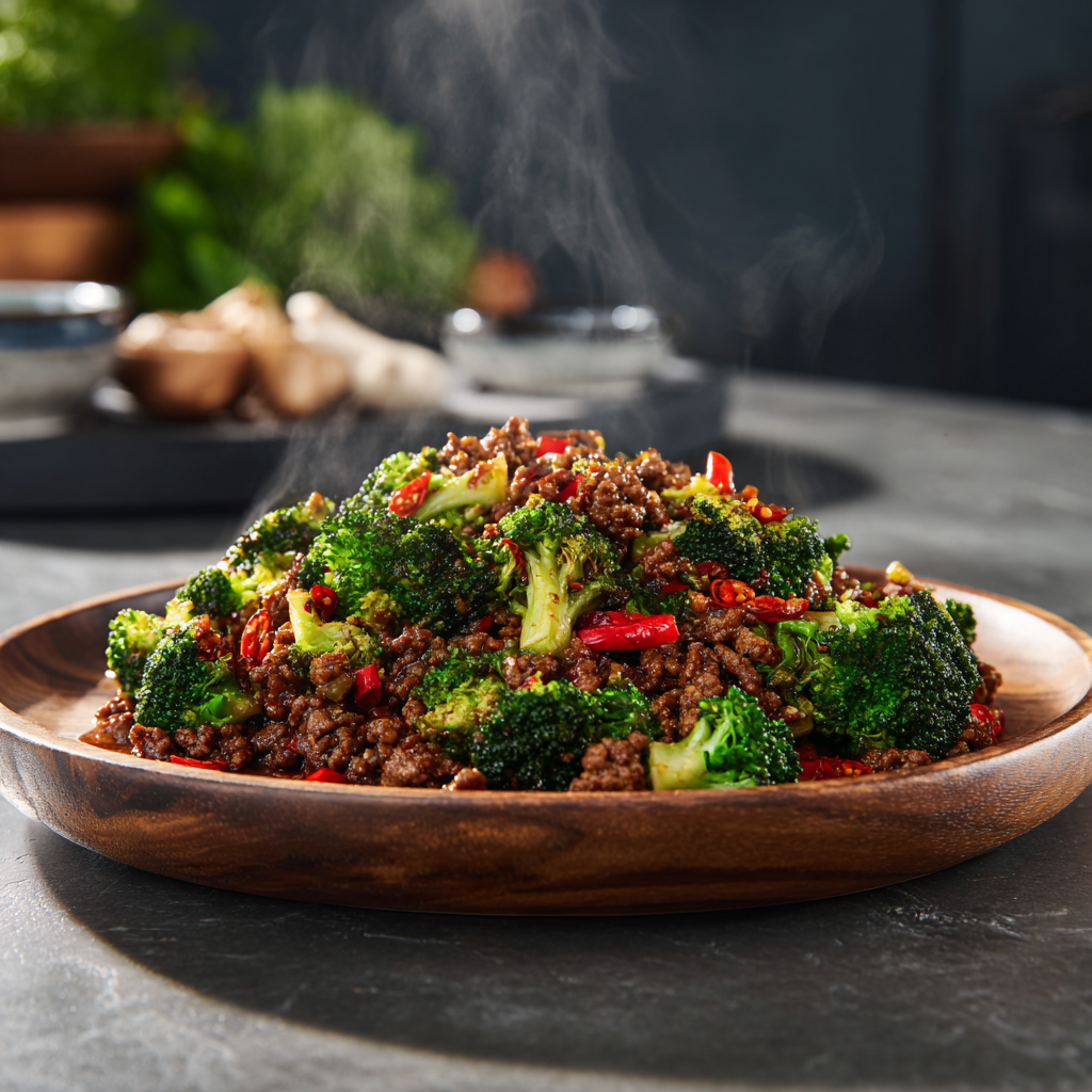 Honey Garlic Ground Beef and Broccoli