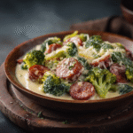 Creamy Kielbasa Broccoli Skillet