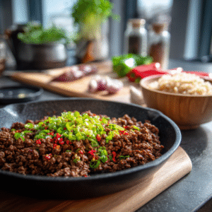 Easy Korean Ground Beef Bowl 2