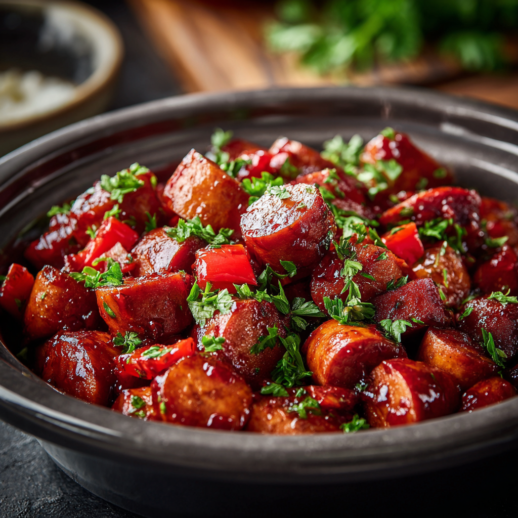 Slow Cooker BBQ Kielbasa Bites